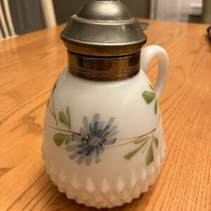 Elegant White Floral Serveware Pitcher